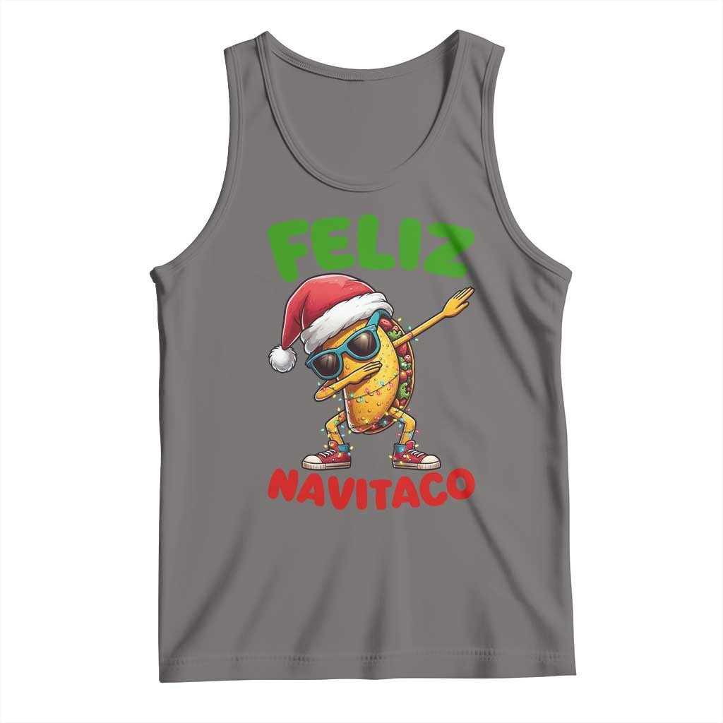 Funny Taco Mexican Christmas Tank Top Feliz Navitaco TS14 Deep Heather Print Your Wear