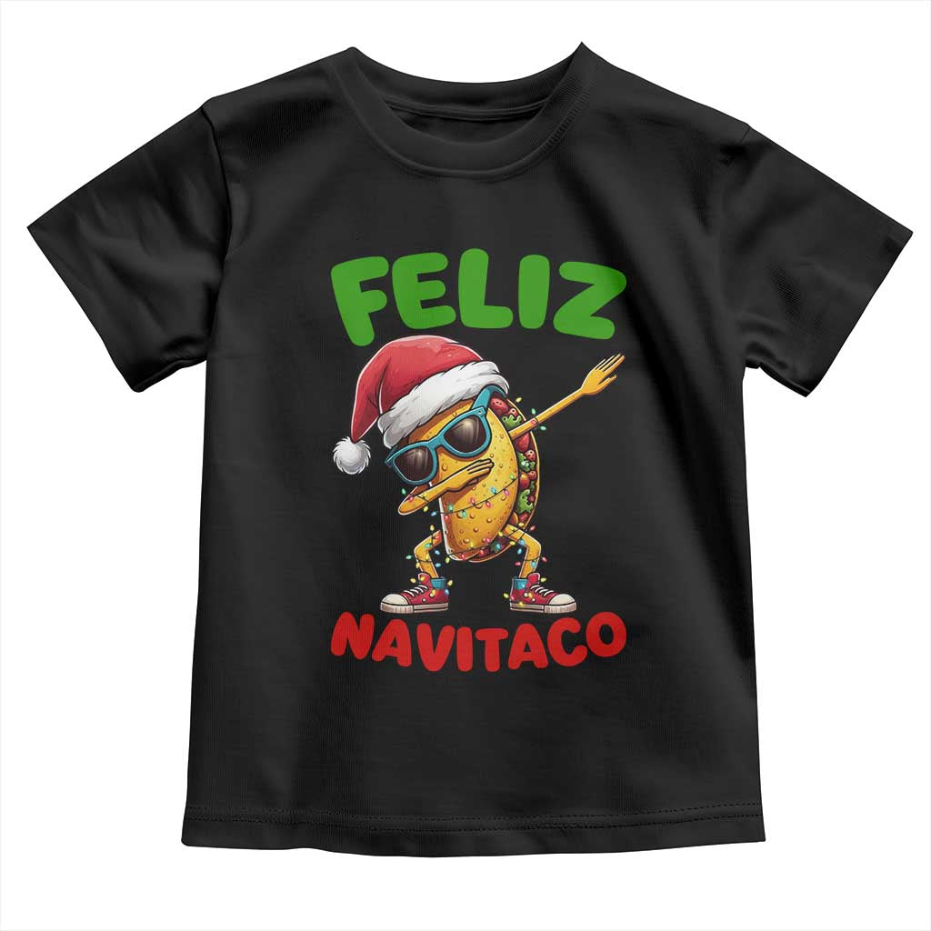 Funny Taco Mexican Christmas Toddler T Shirt Feliz Navitaco TS14 Black Print Your Wear