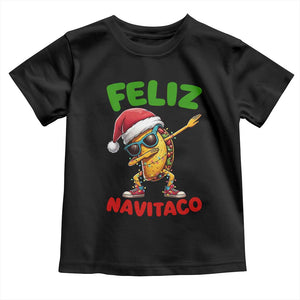 Funny Taco Mexican Christmas Toddler T Shirt Feliz Navitaco TS14 Black Print Your Wear
