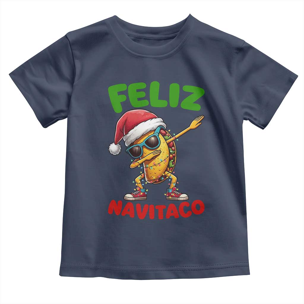 Funny Taco Mexican Christmas Toddler T Shirt Feliz Navitaco TS14 Navy Print Your Wear