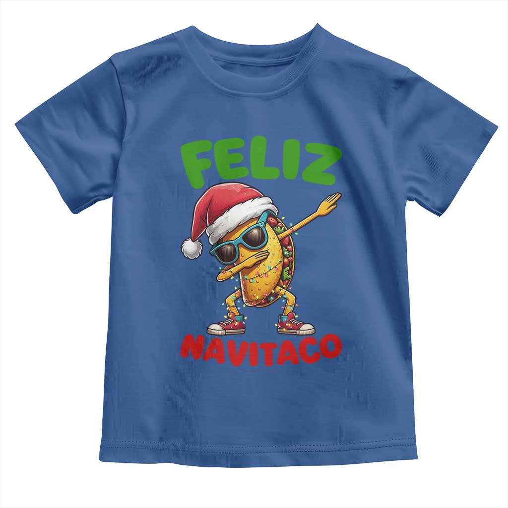 Funny Taco Mexican Christmas Toddler T Shirt Feliz Navitaco TS14 Royal Blue Print Your Wear