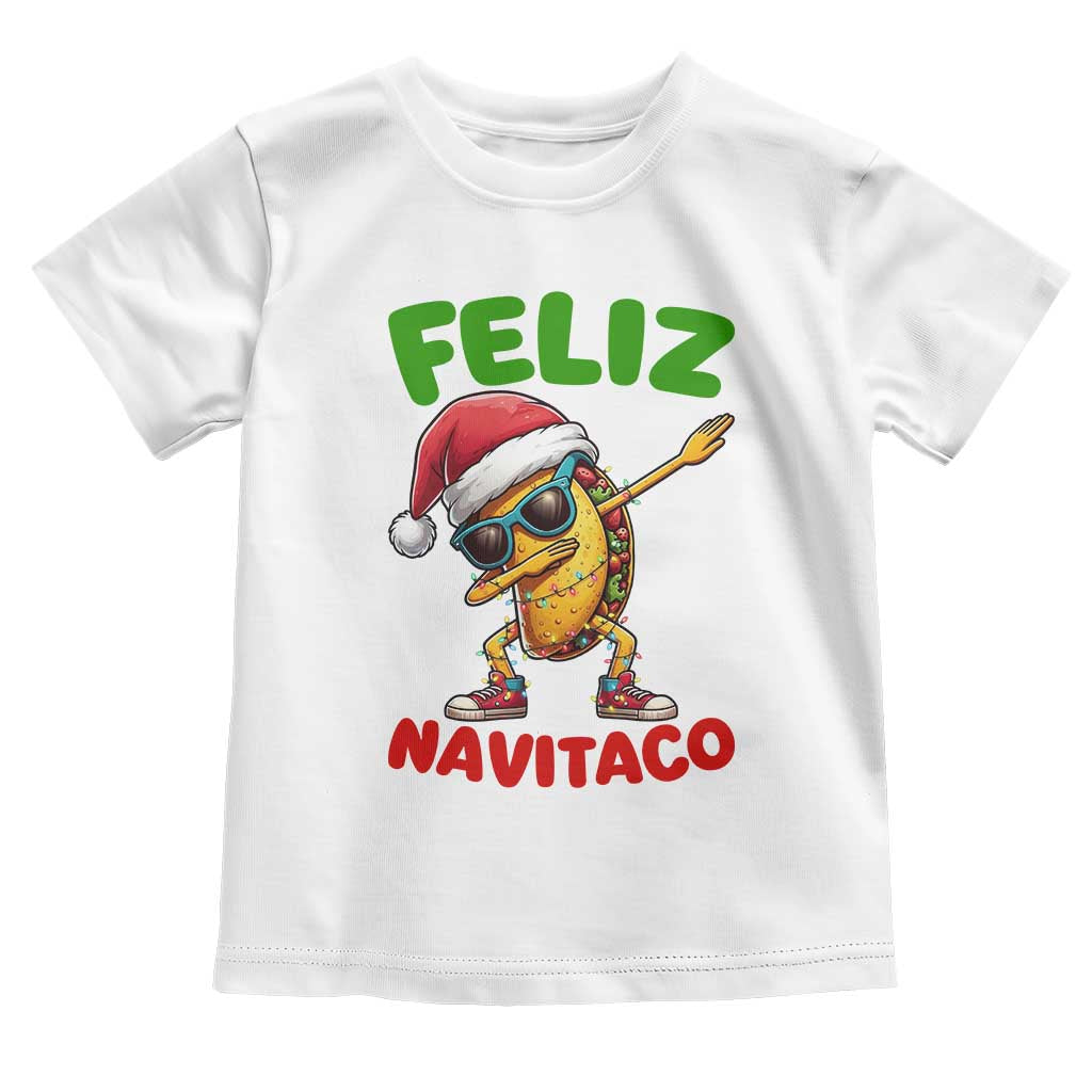 Funny Taco Mexican Christmas Toddler T Shirt Feliz Navitaco TS14 White Print Your Wear