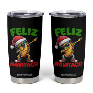 Funny Taco Mexican Christmas Tumbler Cup Feliz Navitaco TS14 Black Print Your Wear