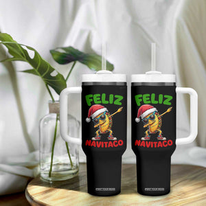 Funny Taco Mexican Christmas Tumbler With Handle Feliz Navitaco TS14 Print Your Wear