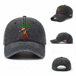 Funny Taco Mexican Christmas Washed Cotton Baseball Cap Feliz Navitaco TS14 Washed Cap Universal Fit Dark Gray Print Your Wear