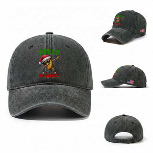 Funny Taco Mexican Christmas Washed Cotton Baseball Cap Feliz Navitaco TS14 Washed Cap Universal Fit Dark Green Print Your Wear