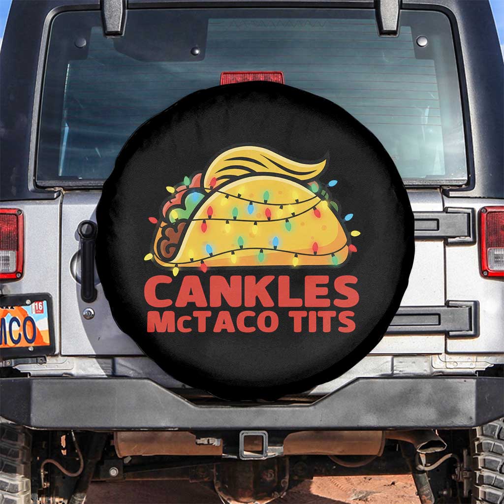Taco Trump Mexican Christmas Spare Tire Cover Cankles McTaco Tits TS14 No hole Black Print Your Wear