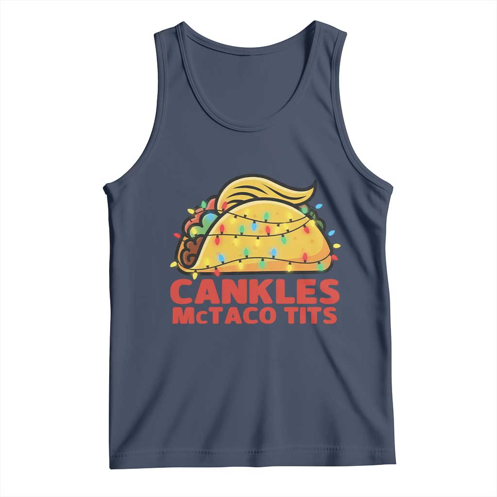Taco Trump Mexican Christmas Tank Top Cankles McTaco Tits TS14 Navy Print Your Wear