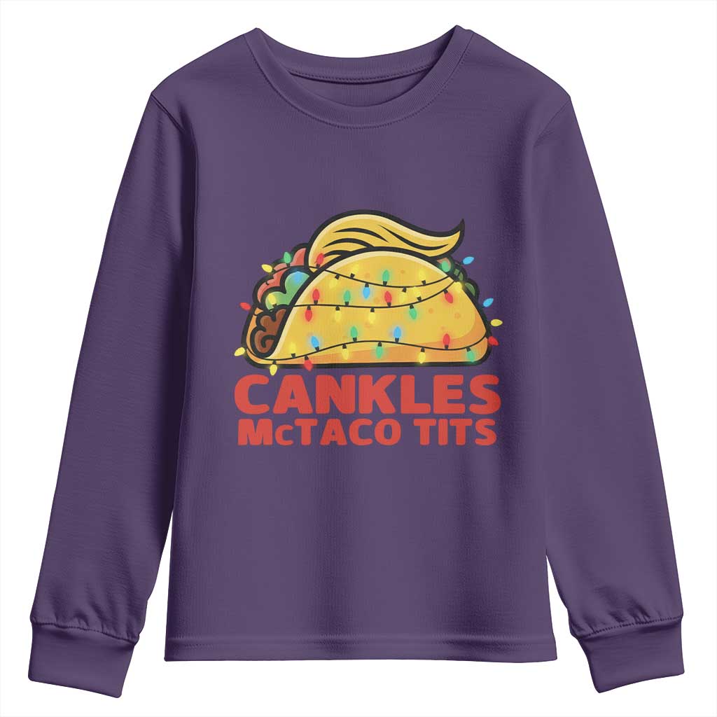 Taco Trump Mexican Christmas Youth Sweatshirt Cankles McTaco Tits TS14 Purple Print Your Wear