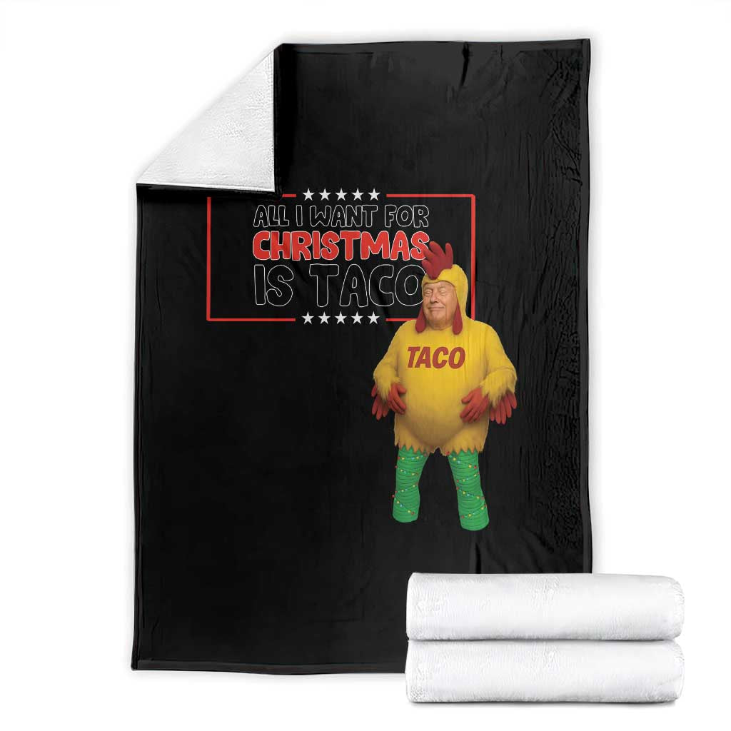 Funny Taco Trump Mexican Throw Blanket All I Want For Christmas Is Taco TS14 Black Print Your Wear