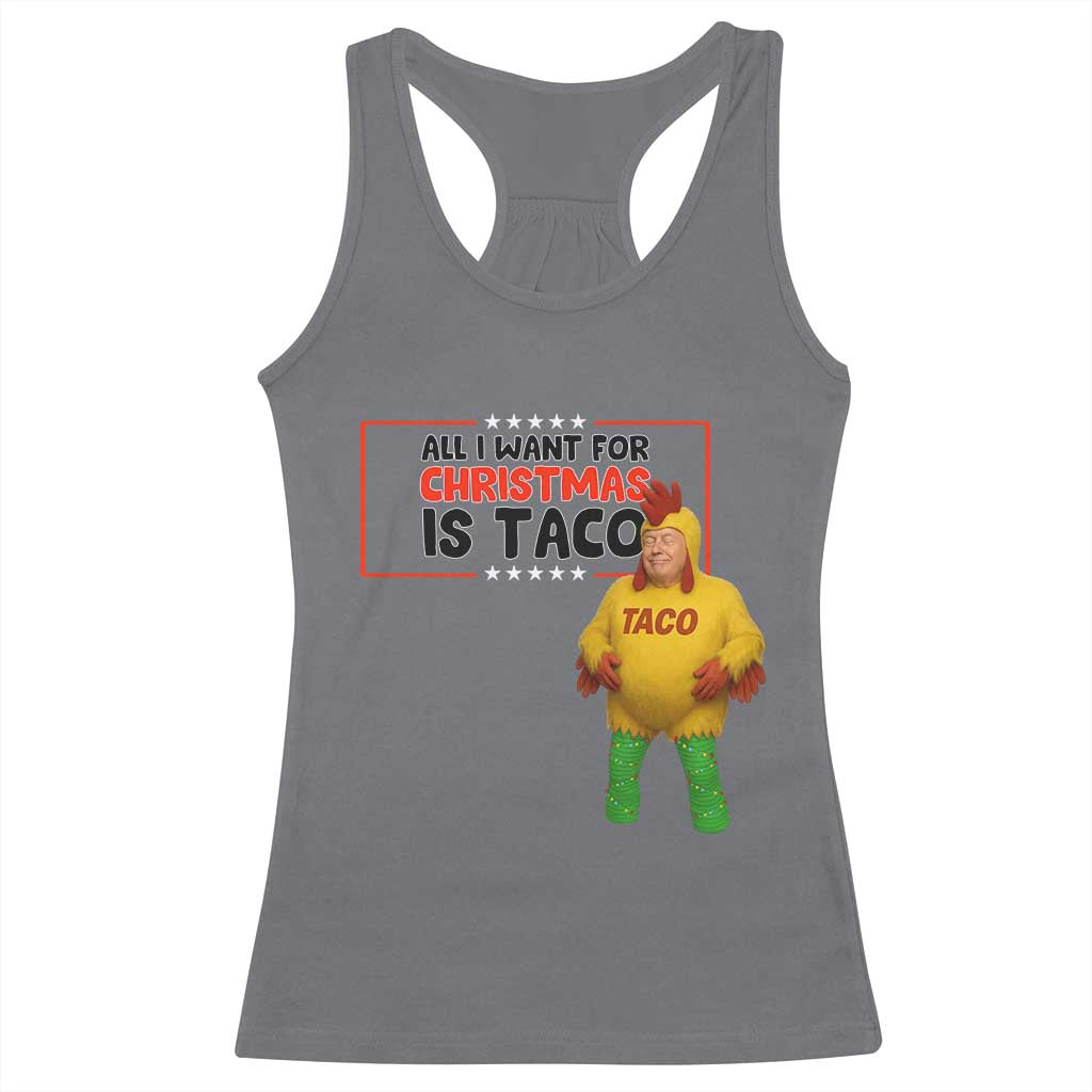 Funny Taco Trump Mexican Racerback Tank Top All I Want For Christmas Is Taco TS14 Charcoal Print Your Wear