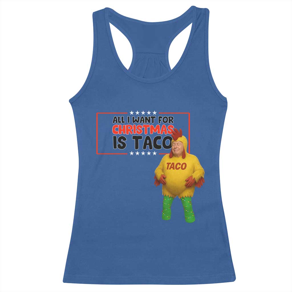 Funny Taco Trump Mexican Racerback Tank Top All I Want For Christmas Is Taco TS14 Royal Blue Print Your Wear