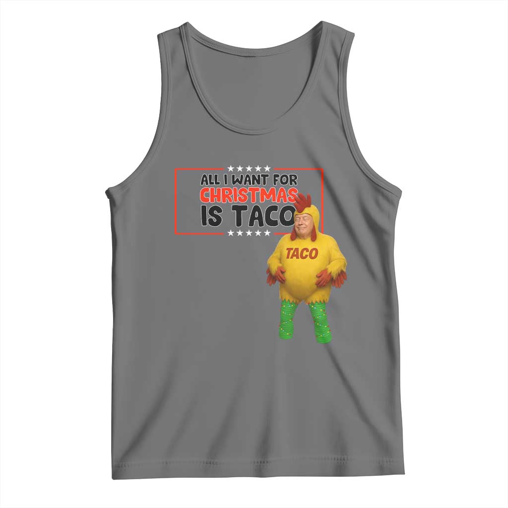 Funny Taco Trump Mexican Tank Top All I Want For Christmas Is Taco TS14 Black Heather Print Your Wear