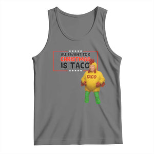 Funny Taco Trump Mexican Tank Top All I Want For Christmas Is Taco TS14 Black Heather Print Your Wear