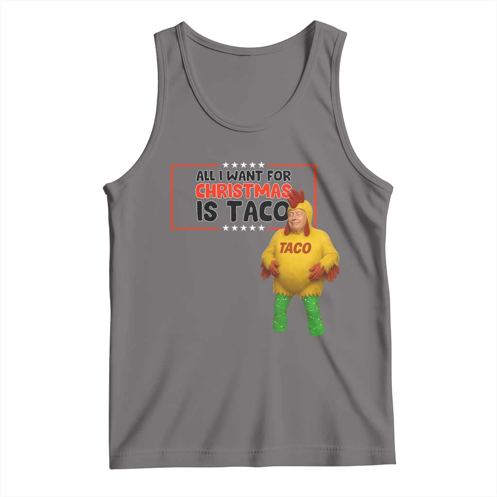 Funny Taco Trump Mexican Tank Top All I Want For Christmas Is Taco TS14 Deep Heather Print Your Wear