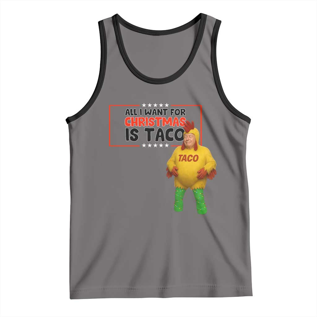 Funny Taco Trump Mexican Tank Top All I Want For Christmas Is Taco TS14 Deep Heather Black Print Your Wear