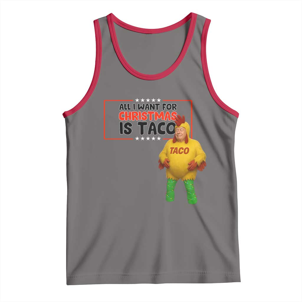 Funny Taco Trump Mexican Tank Top All I Want For Christmas Is Taco TS14 Deep Heather Red Print Your Wear