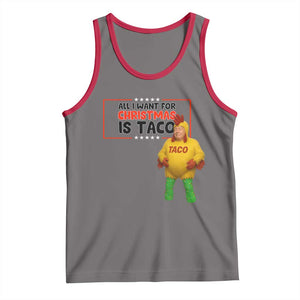 Funny Taco Trump Mexican Tank Top All I Want For Christmas Is Taco TS14 Deep Heather Red Print Your Wear