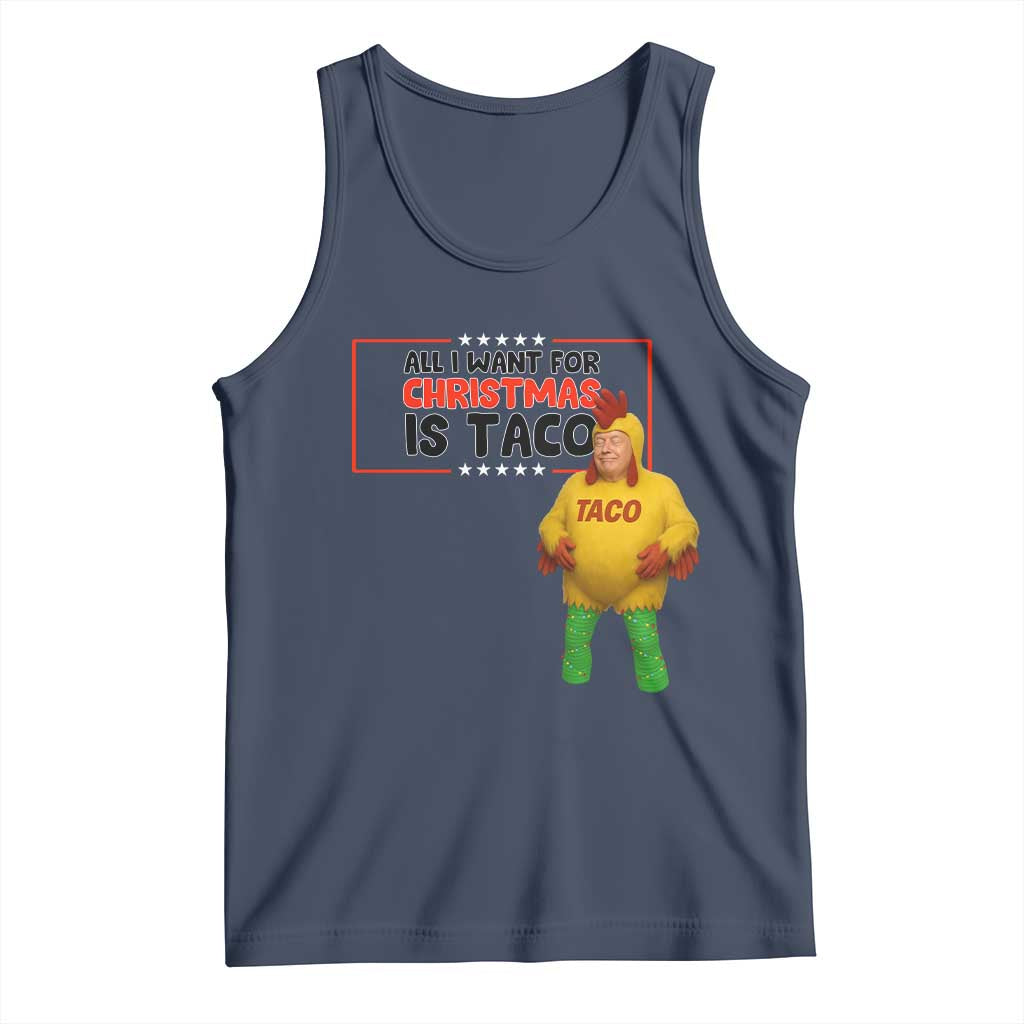 Funny Taco Trump Mexican Tank Top All I Want For Christmas Is Taco TS14 Navy Print Your Wear