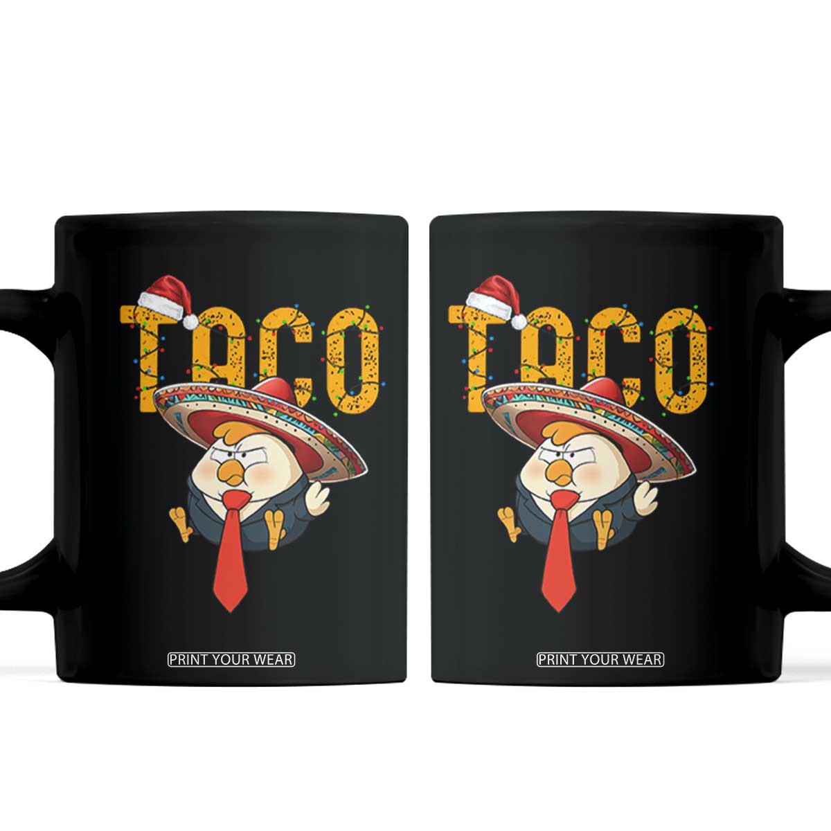 Funny Taco Trump Mexican Christmas Coffee Mug TS14 Black Print Your Wear