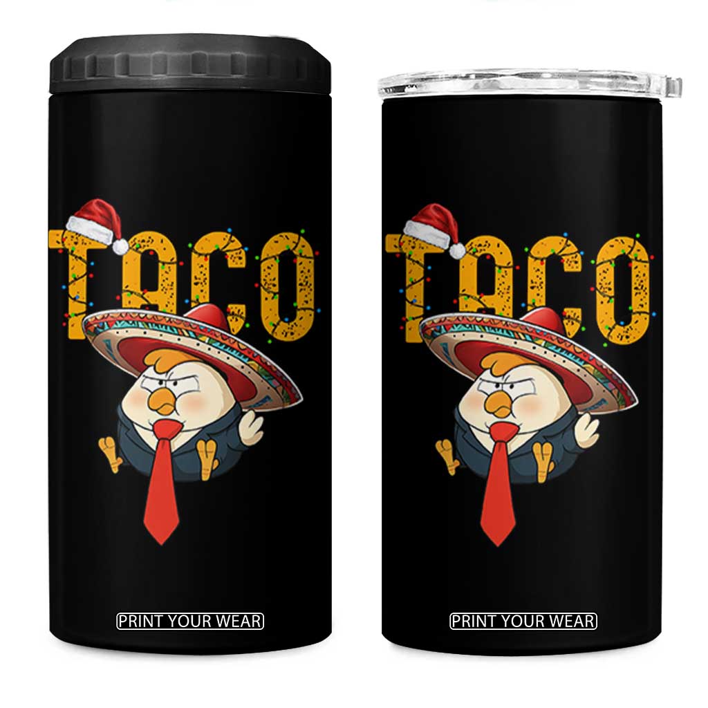 Funny Taco Trump Mexican Christmas 4 in 1 Can Cooler Tumbler TS14 One Size: 16 oz Black Print Your Wear