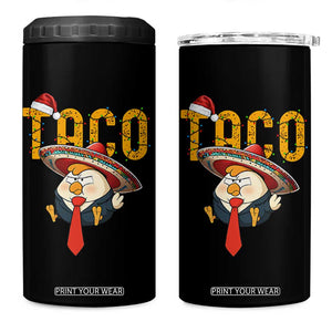Funny Taco Trump Mexican Christmas 4 in 1 Can Cooler Tumbler TS14 One Size: 16 oz Black Print Your Wear