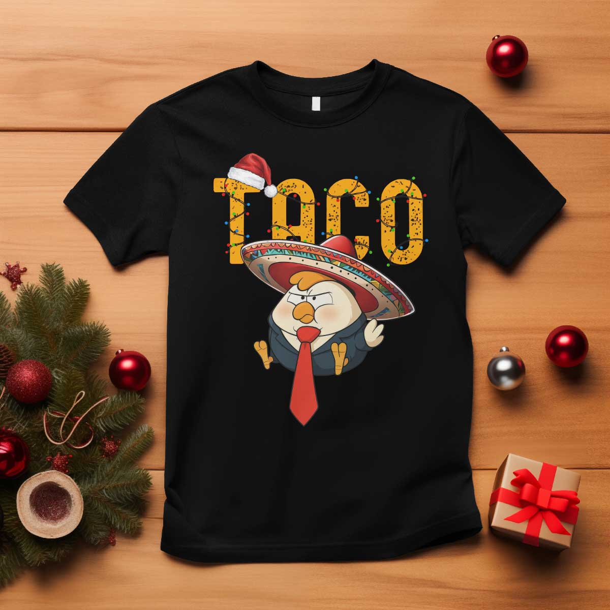 Funny Taco Trump Mexican Christmas T Shirt TS14 Black Print Your Wear