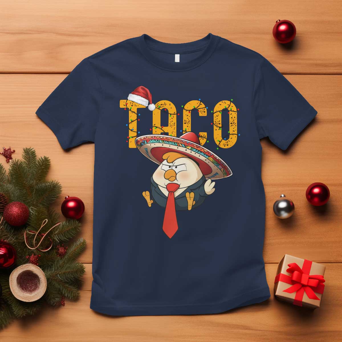 Funny Taco Trump Mexican Christmas T Shirt TS14 Navy Print Your Wear