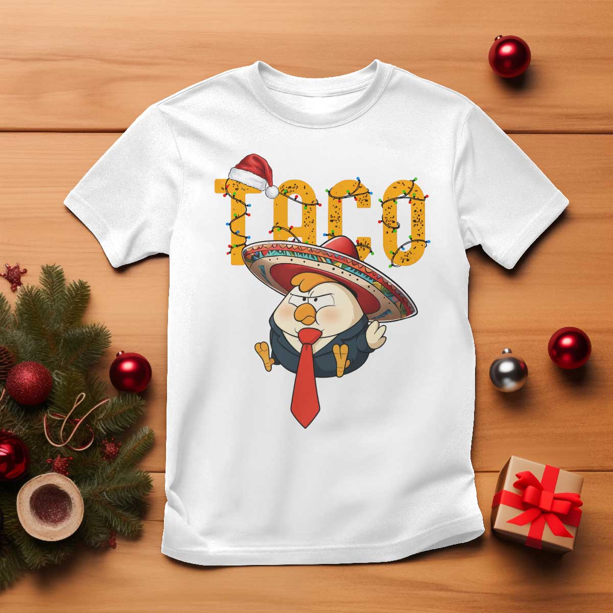 Funny Taco Trump Mexican Christmas T Shirt TS14 White Print Your Wear