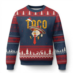 Funny Taco Trump Mexican Xmas Ugly Christmas Sweater TS14 Navy Red Print Your Wear