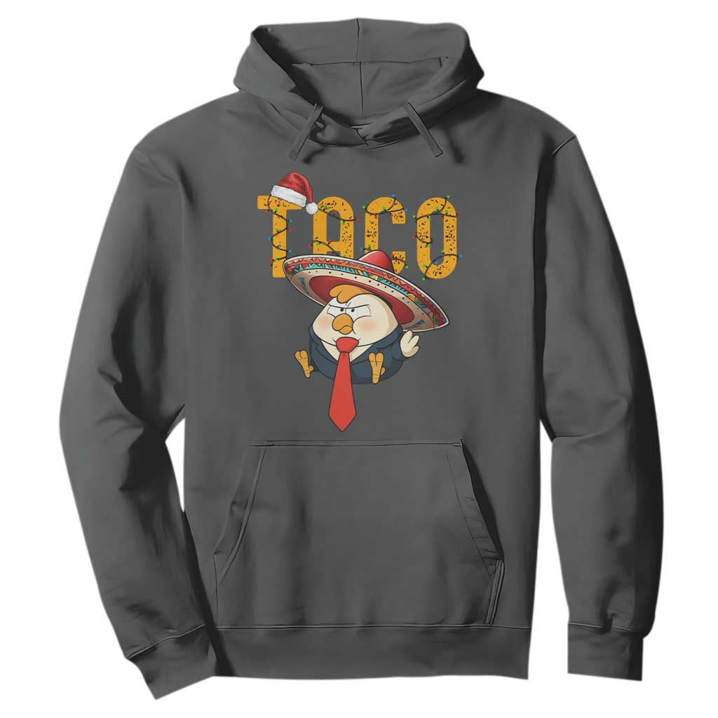 Funny Taco Trump Mexican Christmas Hoodie TS14 Dark Heather Print Your Wear