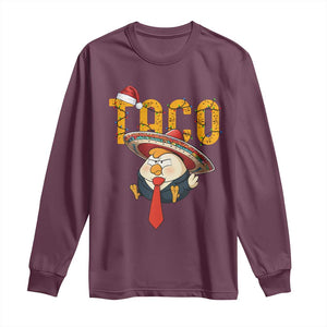 Funny Taco Trump Mexican Christmas Long Sleeve Shirt TS14 Maroon Print Your Wear