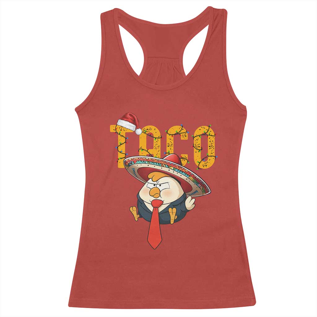 Funny Taco Trump Mexican Christmas Racerback Tank Top TS14 Red Print Your Wear