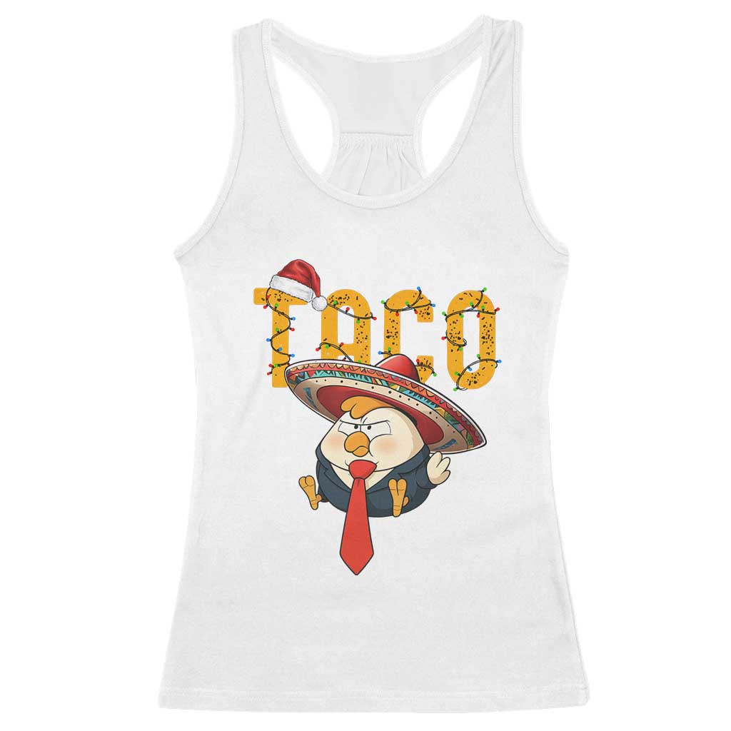 Funny Taco Trump Mexican Christmas Racerback Tank Top TS14 White Print Your Wear