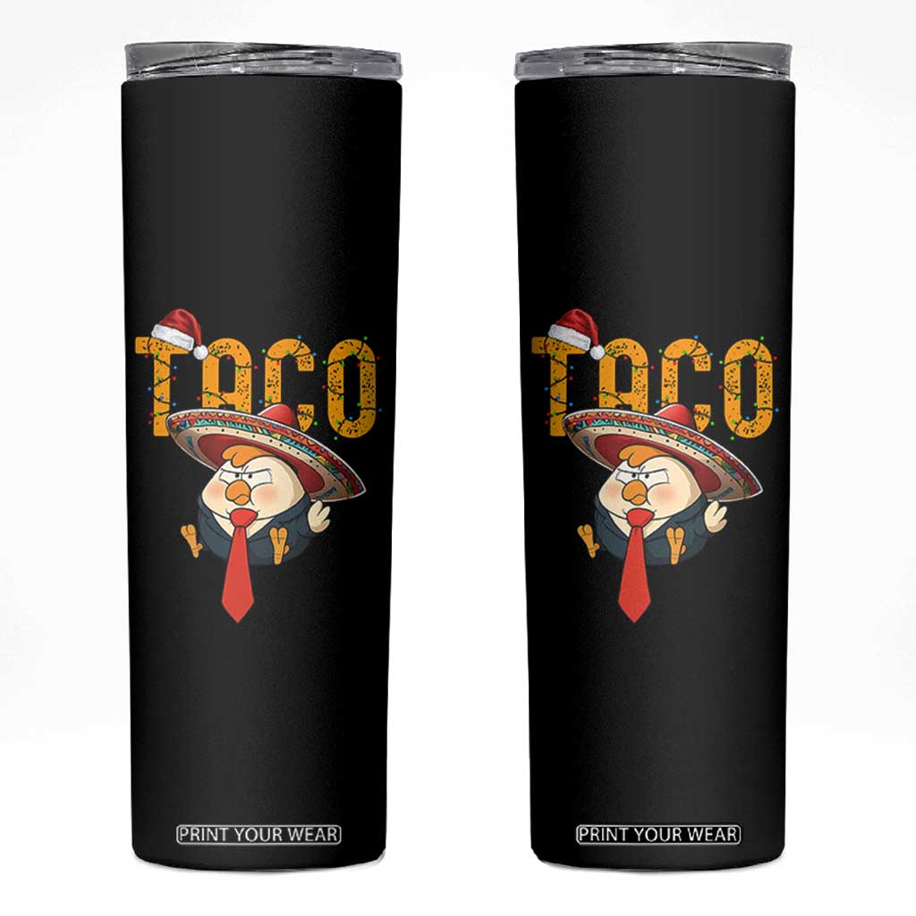 Funny Taco Trump Mexican Christmas Skinny Tumbler TS14 Black Print Your Wear