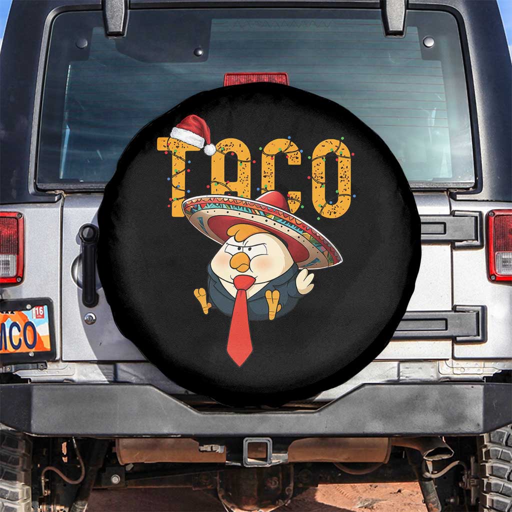 Funny Taco Trump Mexican Christmas Spare Tire Cover TS14 No hole Black Print Your Wear