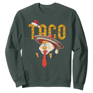Funny Taco Trump Mexican Christmas Sweatshirt TS14 Dark Forest Green Print Your Wear