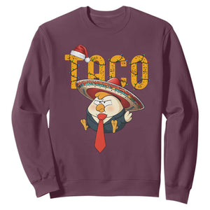Funny Taco Trump Mexican Christmas Sweatshirt TS14 Maroon Print Your Wear