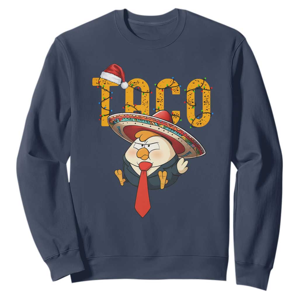 Funny Taco Trump Mexican Christmas Sweatshirt TS14 Navy Print Your Wear