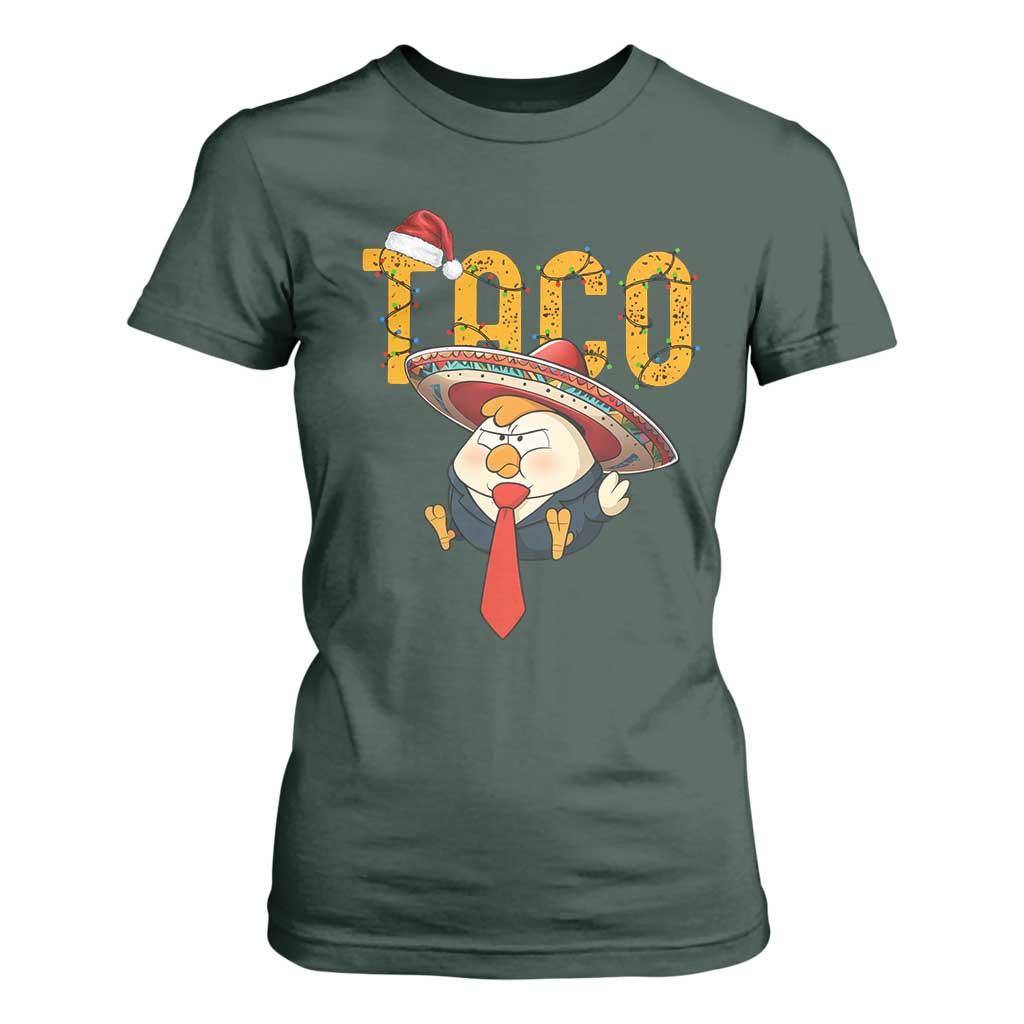 Funny Taco Trump Mexican Christmas T Shirt For Women TS14 Dark Forest Green Print Your Wear