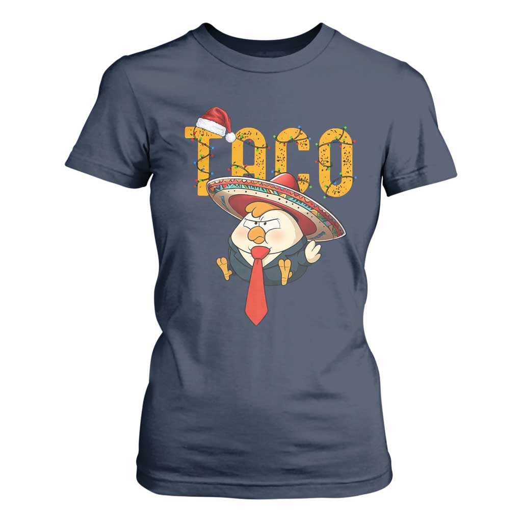 Funny Taco Trump Mexican Christmas T Shirt For Women TS14 Navy Print Your Wear