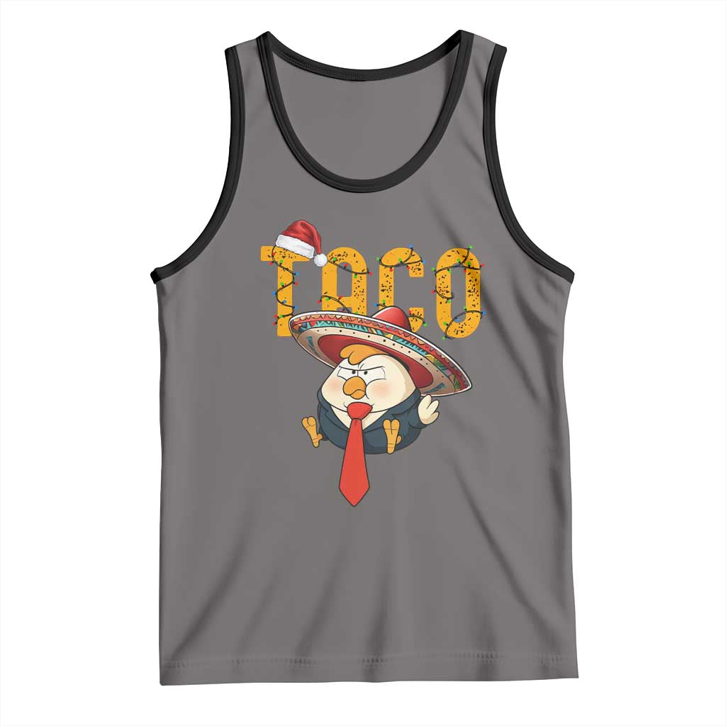 Funny Taco Trump Mexican Christmas Tank Top TS14 Deep Heather Black Print Your Wear