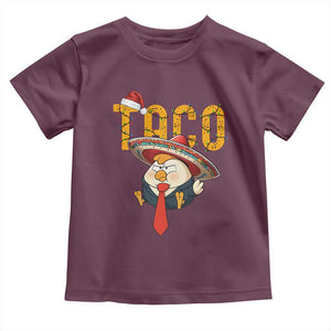 Funny Taco Trump Mexican Christmas Toddler T Shirt TS14 Maroon Print Your Wear