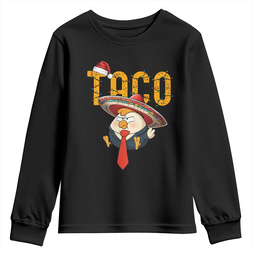 Funny Taco Trump Mexican Christmas Youth Sweatshirt TS14 Black Print Your Wear