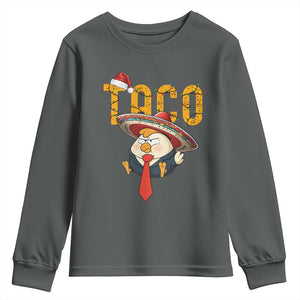 Funny Taco Trump Mexican Christmas Youth Sweatshirt TS14 Dark Heather Print Your Wear