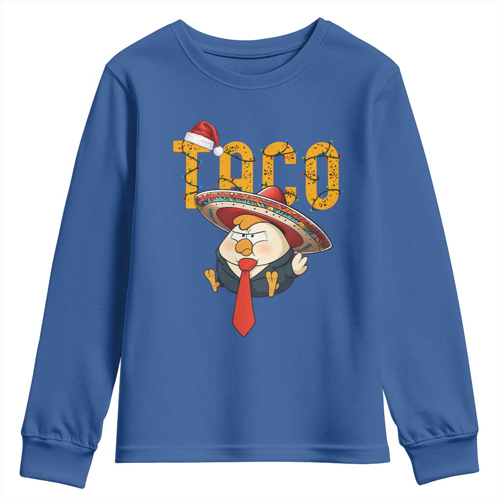 Funny Taco Trump Mexican Christmas Youth Sweatshirt TS14 Royal Blue Print Your Wear
