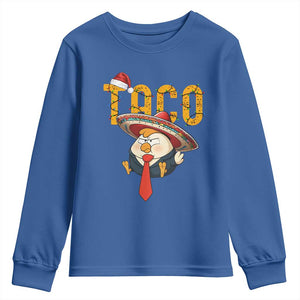 Funny Taco Trump Mexican Christmas Youth Sweatshirt TS14 Royal Blue Print Your Wear