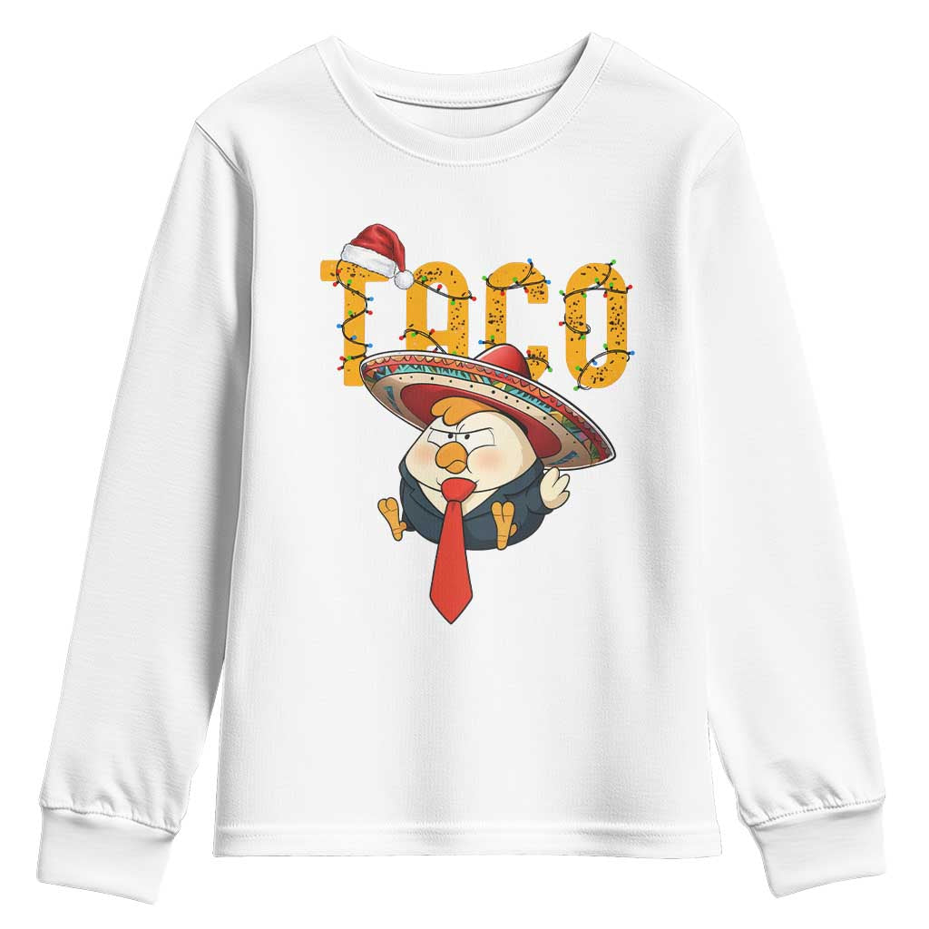 Funny Taco Trump Mexican Christmas Youth Sweatshirt TS14 White Print Your Wear