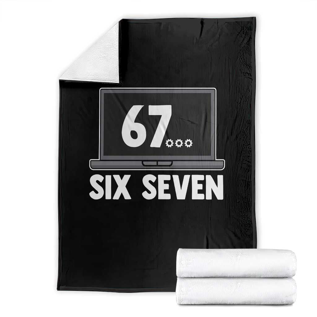 67 Six Seven Meme Throw Blanket Funny Tech Support TS14 Black Print Your Wear