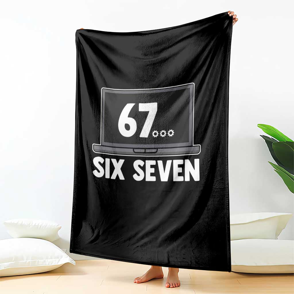 67 Six Seven Meme Throw Blanket Funny Tech Support TS14 Print Your Wear